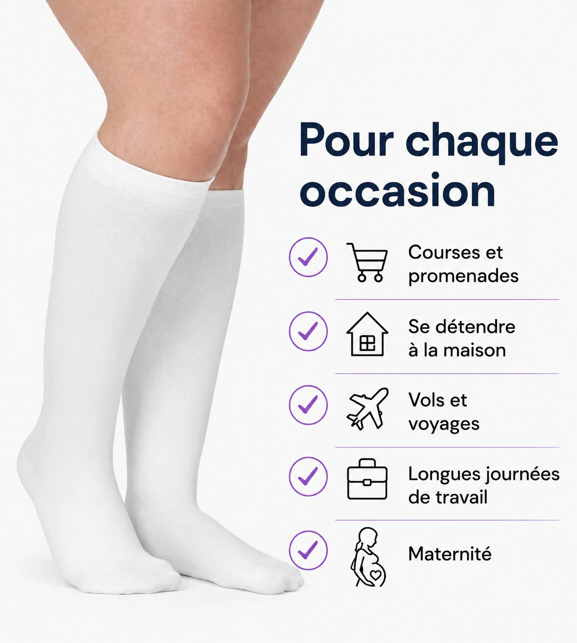Fluxvital Chaussettes de compression Confortable pour un bien-être quotidien